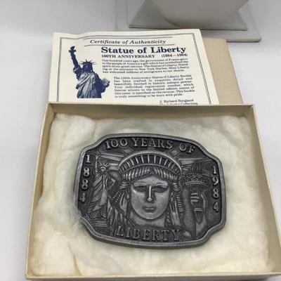 Statue of Liberty Limited Edition Pewter Belt Buckle 100th Anniversary 1884-1984