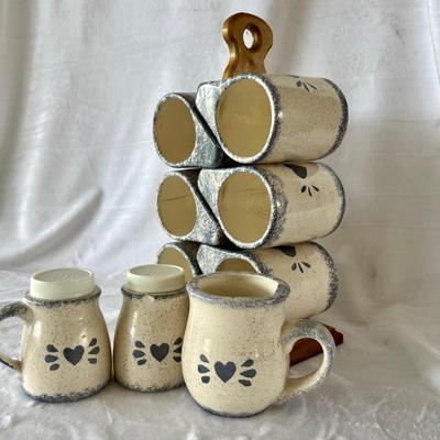 Blue and White Mugs and Corning  Dishes  (K-JM)