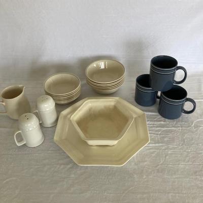 Blue and White Mugs and Corning  Dishes  (K-JM)