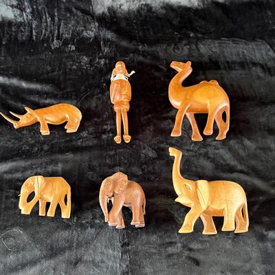 Small Wood Carved Animals and