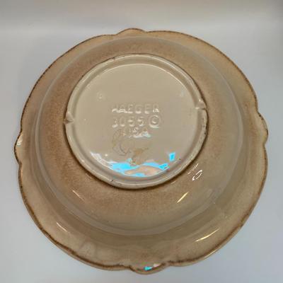 HAEGER ROYAL PITCHER & BOWL PURPLE BLUE FLOWER - 10â€ wide bowl & 8â€ high pitcher