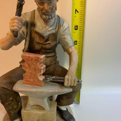 Vintage Hand Painted Ceramic Working Man Figurine Blacksmith Limited edition 94 of 166 - 8â€ tall x 5â€ wide approx