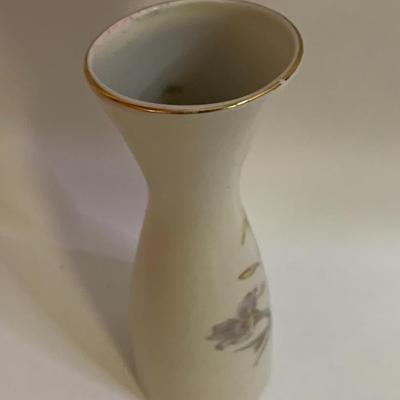 Vase Royal Bavaria KM 112/3 with Flowers German vintage porcelain - 10â€ tall x 3â€ wide approx