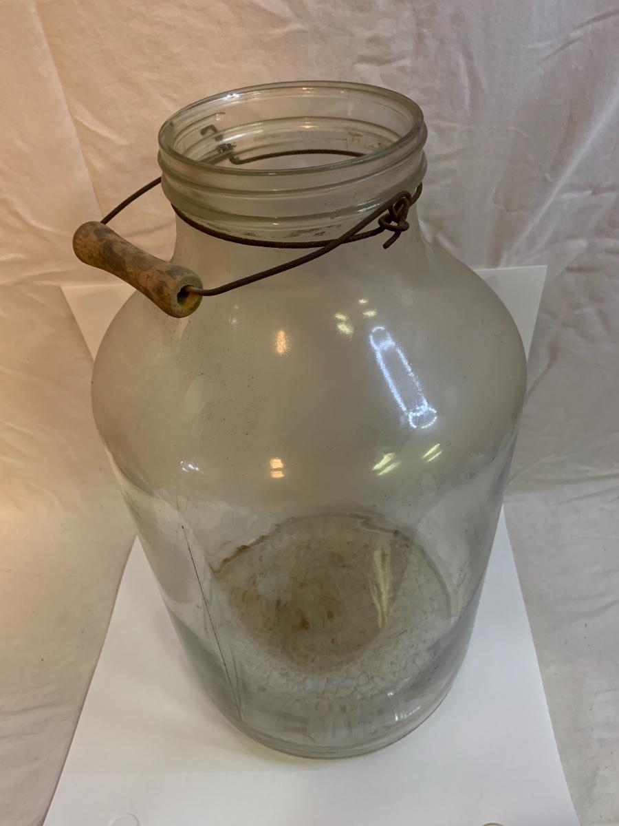 Vintage Large Glass Mason Jar With Lid 