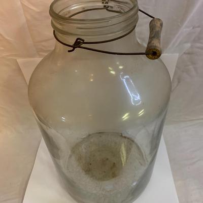 Vintage Large Glass Jar or Barrel - 19â€ tall x 10â€ wide approx
