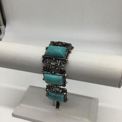 Faux Turquoise large  Panel Bracelet