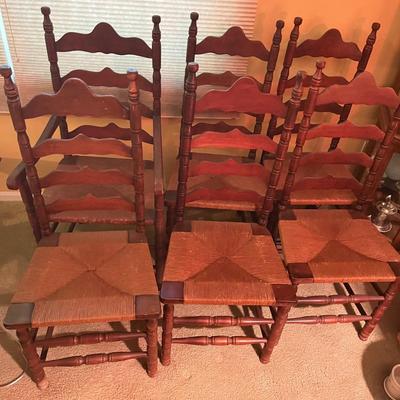 High Point Bending & Chair Company Woven Rush Bottom Chairs (LR-MG)