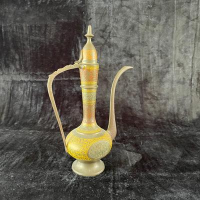 Brass etched India Tea Pot(D-NM)