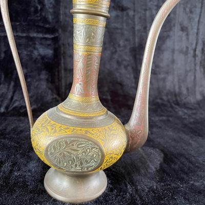 Brass etched India Tea Pot(D-NM)
