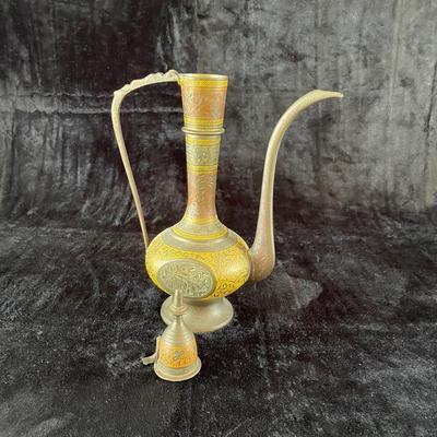 Brass etched India Tea Pot(D-NM)
