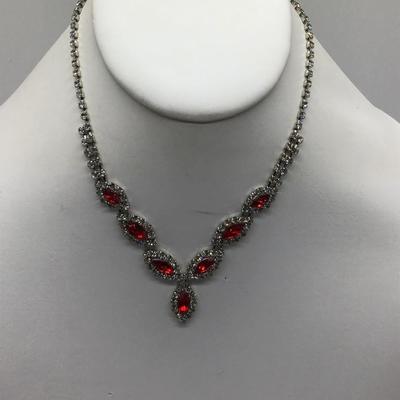 Red Rhinestone Fashion necklace