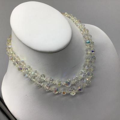 Vintage Crystal Glass beaded necklace