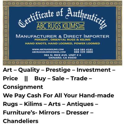 https://abcrugskilims.com/
GRAND OPENING SALE 50 - 70% OFF
Grand Opening: AUGUST 23 - 2022
961 N, Rice Ave. Unit # 4, Oxnard, CA 93030...