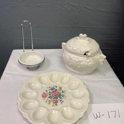Gravy Bowl and Egg Plate