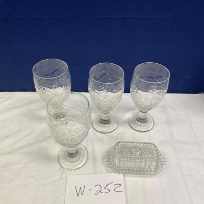 4 Goblets and Butter Dish