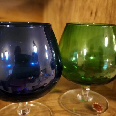 6 MCM Colored Brady Glasses Made in Italy