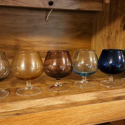 6 MCM Colored Brady Glasses Made in Italy
