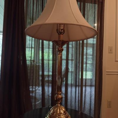 Table Top, Metal Post Lamp with Shade- Approx 32