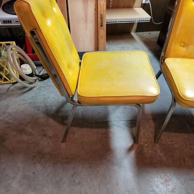 2 Vintage Vinyl and Chrome Chairs