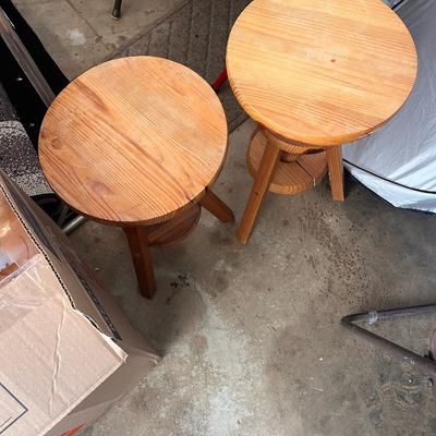 vintage wood stools