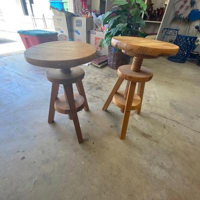 vintage wood stools