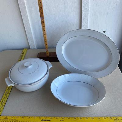 Crown Victoria Lovelace casserole dish platter and service bowl