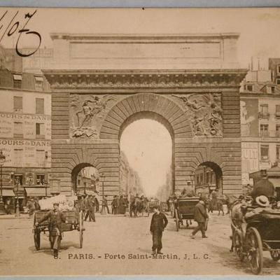 Postcard of Paris - Porte Saint-Martin, c.1907
