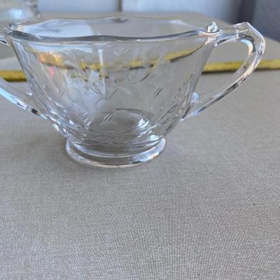 Five piece assortment of glassware