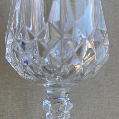 Three crystal wine glasses