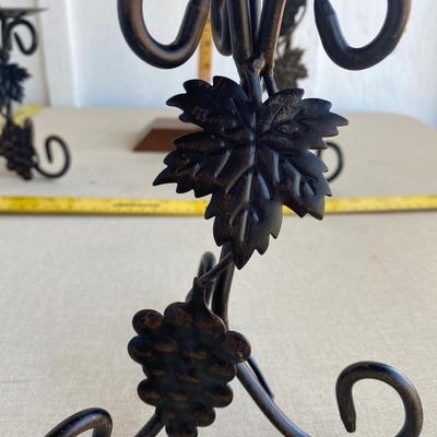 Set of three pillar candle holders