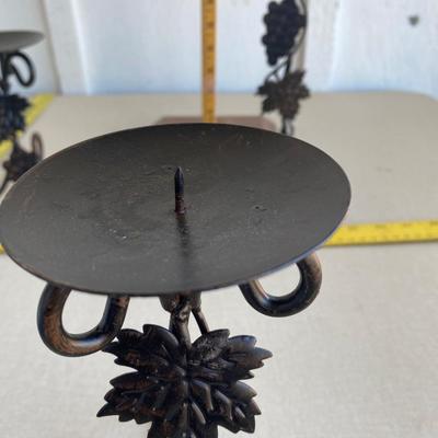 Set of three pillar candle holders