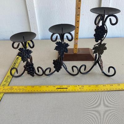Set of three pillar candle holders