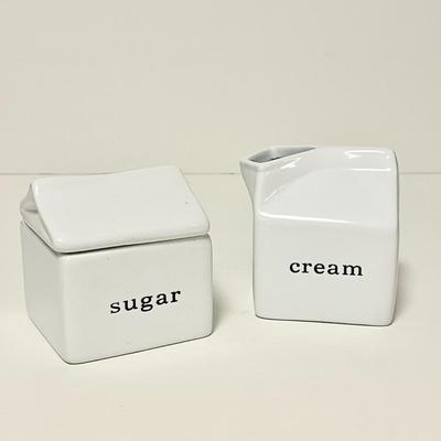 LOT 245  KITCHEN CUTENESS! CRATE & BARREL FIGURAL SUGAR & CREAMER