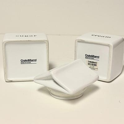 LOT 245  KITCHEN CUTENESS! CRATE & BARREL FIGURAL SUGAR & CREAMER