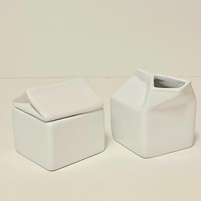 LOT 245  KITCHEN CUTENESS! CRATE & BARREL FIGURAL SUGAR & CREAMER