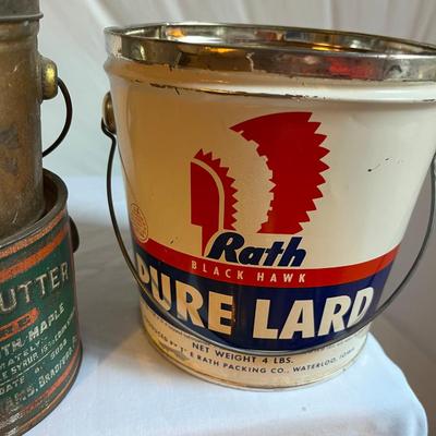 Lot of Vintage Tins Peanut Butter & Lard