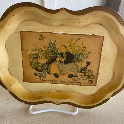 2 tin  decorative wall plates
