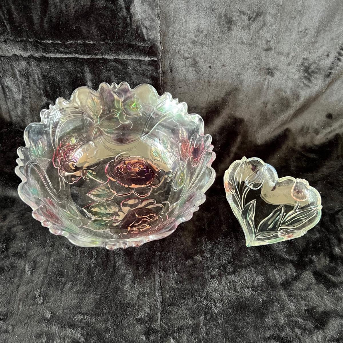 Vintage Glass Flower Table Set