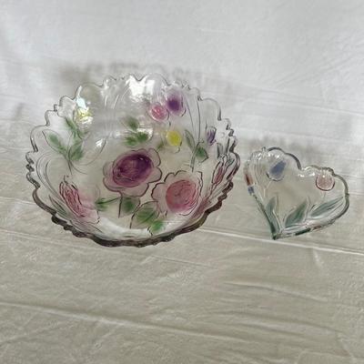 Vintage Glass Flower Table Set