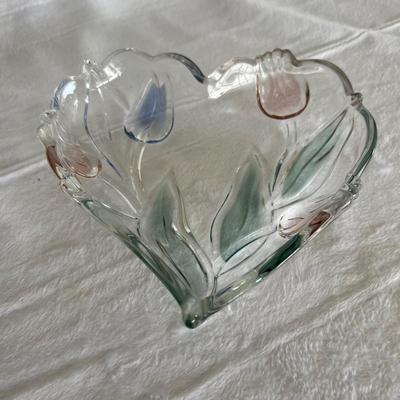 Vintage Glass Flower Table Set