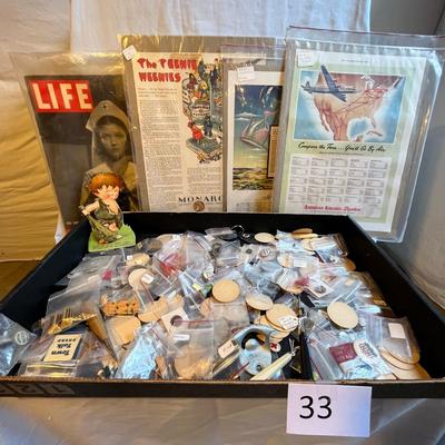Flat of vintage Advertising items