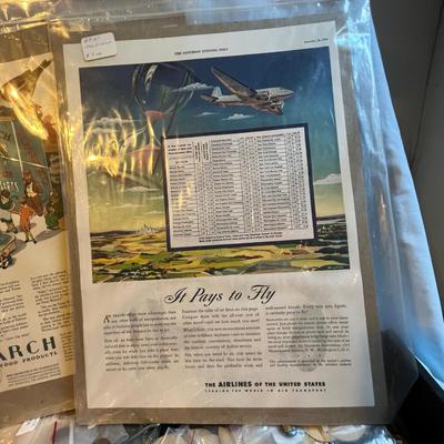 Flat of vintage Advertising items