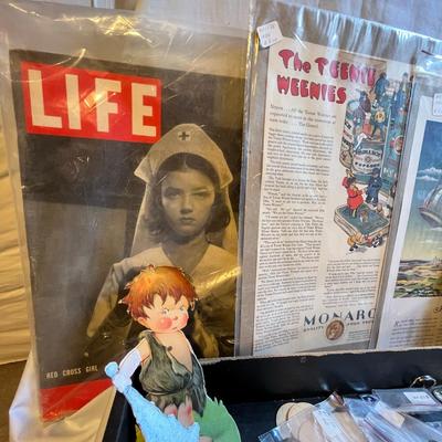 Flat of vintage Advertising items