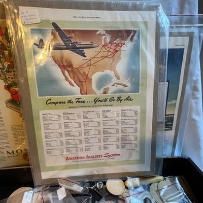 Flat of vintage Advertising items