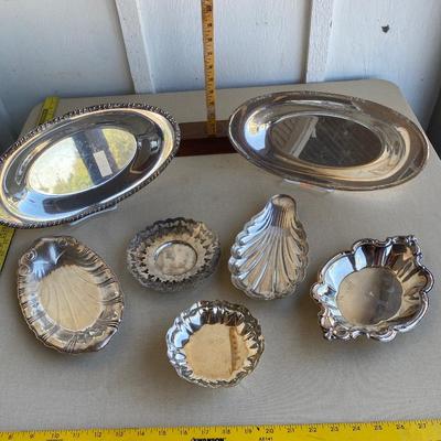 Assortment of silver plated trays