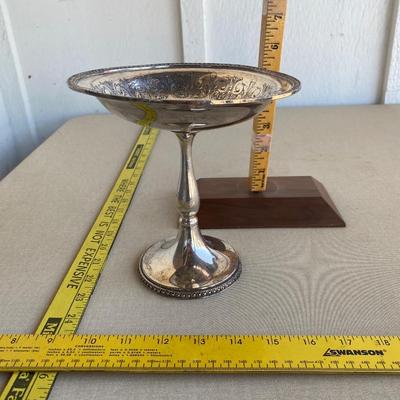 Silver plated pedestal candy dish