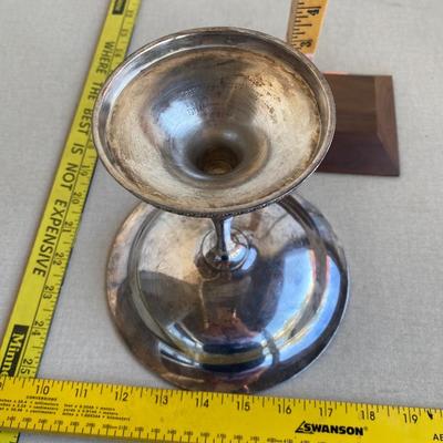 Silver plated pedestal candy dish