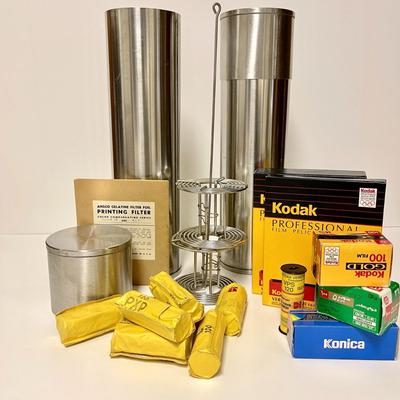 LOT 248  VINTAGE DARK ROOM CAMERA FILM 2 FILM TANKS