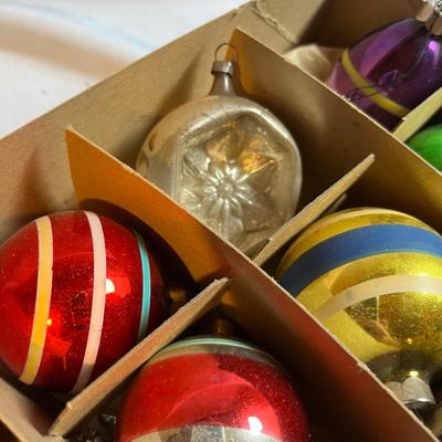Box of Vintage Mercury Glass Ornaments