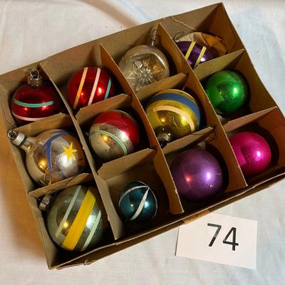 Box of Vintage Mercury Glass Ornaments
